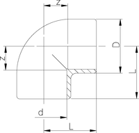 Elbow 90° (PB, d16 to d110)