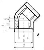 COOL-FIT PE Plus Elbow 45°, d32-d225