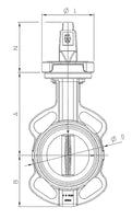 Metal - butterfly valve type 039 With hand lever Disc: ductile iron/Rilsan&reg; coated