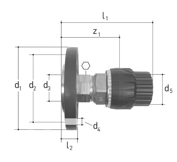 Flange adapter set (Gunmetal, PPSU)