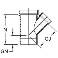 Reducing Branch Wye 45° - Street (S x S x SPG)