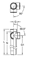 Double Branch Tee 90&ordm; Corner Connector - Street (S x S x S x SPG)