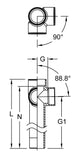 Double Branch Tee 90&ordm; Corner Connector - Street (S x S x S x SPG)