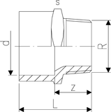 Adapter bush equal PVC metric R