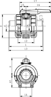 Type 546 Ball Valve PROGEF Standard With mounting inserts With butt fusion spigots IR-Plus