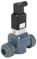 Solenoid valve type 165 PVC-U Straight-through valve 2/2 ways/24V DC