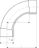 Bend 90° PVC metric