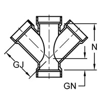 Double Branch Wye 45° (S x S x S x S)