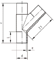 ELGEF Plus Tee 45° equal PE100 d50-110mm / SDR11 / long version