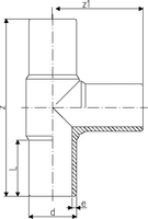 ELGEF Plus Tee 90° equal PE100 d20-800mm / SDR11 / Long version