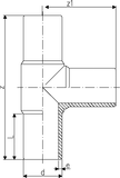 ELGEF Plus Tee 90° equal PE100 d20-800mm / SDR11 / Long version