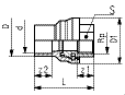 Adaptor fitting ABS/stainless steel Rp