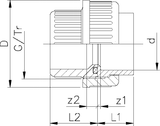 Union for solvent cement joining, PVC metric