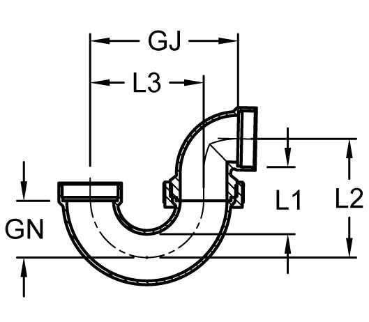 P-Trap with Union Connection (S x S)