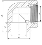 Aquasystem&reg; Female Elbow BSPP-G PP-R