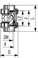 Check valve type 562 ABS with solvent cement sockets metric