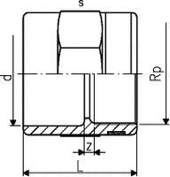 Female Adapter ABS metric Rp