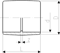 Adapter socket PVC metric Inch/BS