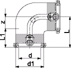 Elbow 90° With integral pipe fixation