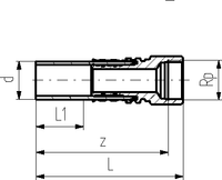 COOL-FIT 2.0 Adaptor fitting PE/stainless steel with female thread Rp