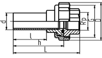 Adaptor union (Female Thread, L90 to L126)