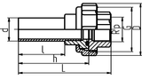 Adaptor union (Female Thread, L90 to L126)