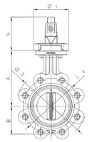 Metal - butterfly valve type 038M With hand lever Disc: stainless steel