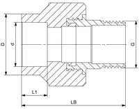 Aquasystem&reg; Male Socket (Hexagon) BSPP-G PP-R