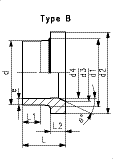 ELGEF Plus Flange adaptor PE100 d20-800mm / SDR11 / long spigot / combined jointing face: flat and serrated